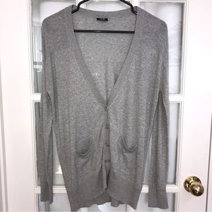 H&M Gray Cardigan Size Medium? Patch Pockets Long Sleeve
